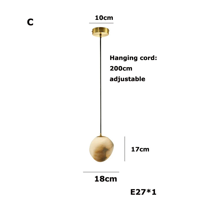 lustre suspendu led marbre géométrique intensité variable - vue 11 sur 12
