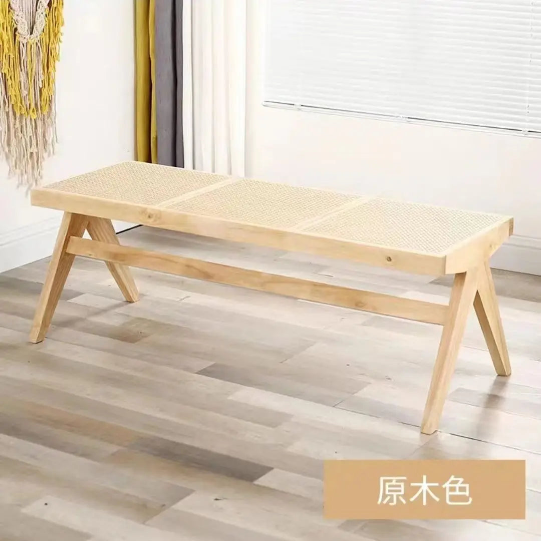 banc en rotin tressé style japonais ancien pour petit espace - vue 14 sur 18