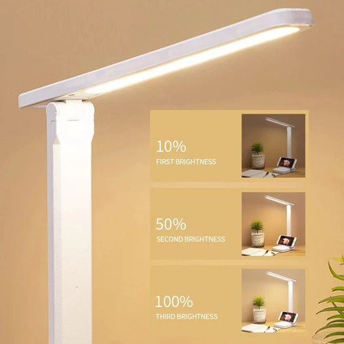 Lampe de Table pliable Led lampe de bureau 3 types réglable en continu tactile chevet lecture Protection des yeux veilleuse USB rechargeable - vue 5 sur 8