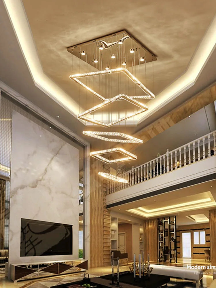 lustre à led minimaliste moderne en cristal design élégant - vue 6 sur 11