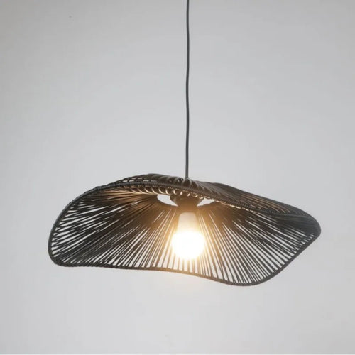Pendelleuchte aus Rattan im Wabi-Sabi Stil Retro Zen - vue 7 sur 9
