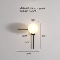 applique murale boule de créativité moderne avec abat-jour en verre