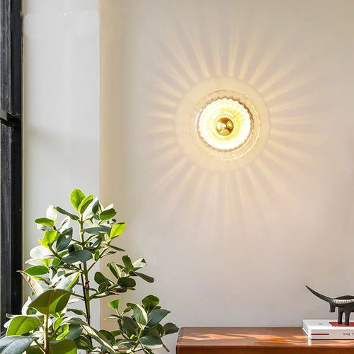 Romantische Glaswandleuchte mit warmweißem Licht für stimmungsvolle Innenbeleuchtung - vue 4 sur 10