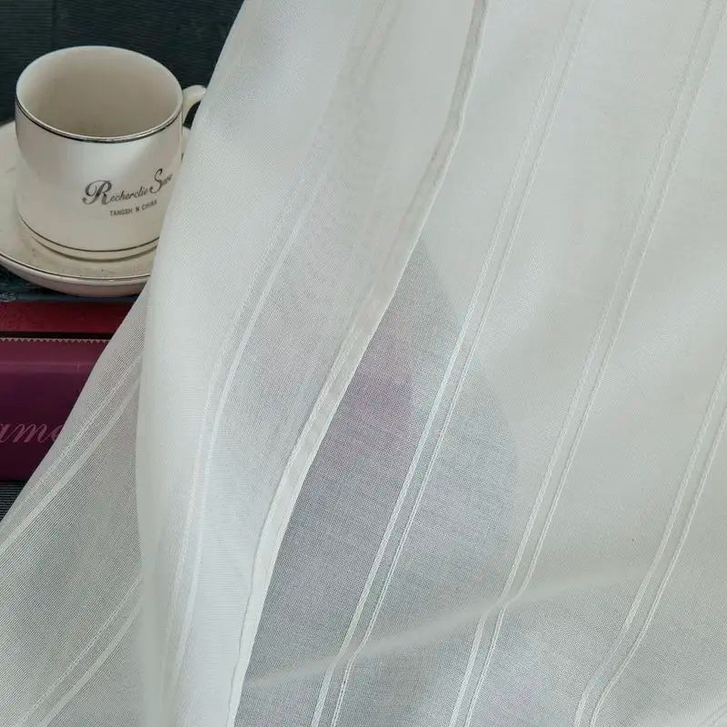 Rideau rayé style européen translucide pour salon chambre