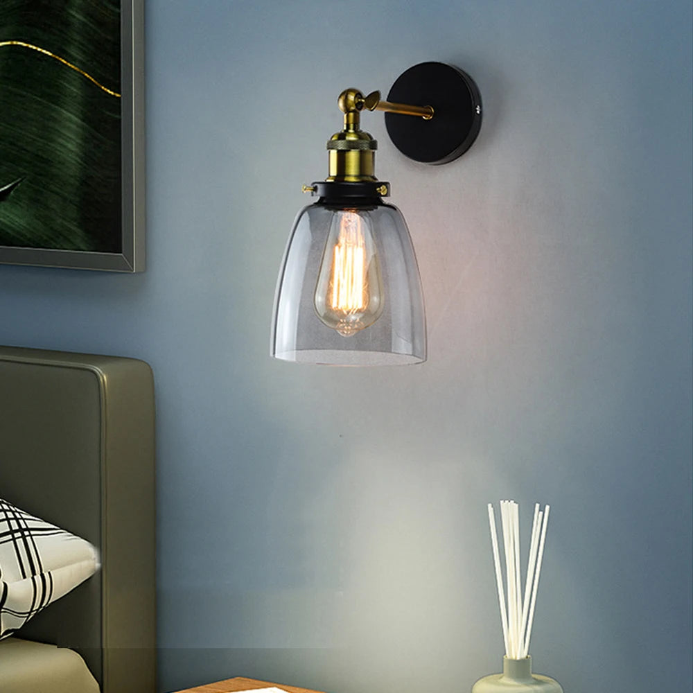 Applique murale américaine industrielle Vintage Style Loft applique murale pour chevet applique murale verre fer Art Edison LED luminaires - vue 7 sur 11