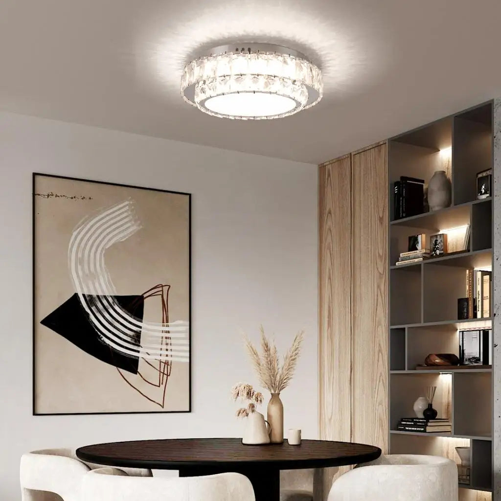 plafonnier led en cristal nordique moderne pour intérieur - vue 4 sur 8