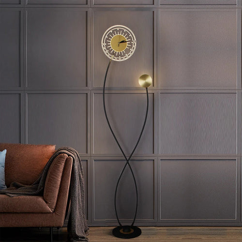 Nordische Stehleuchten mit LED-Uhr - vue 4 sur 9