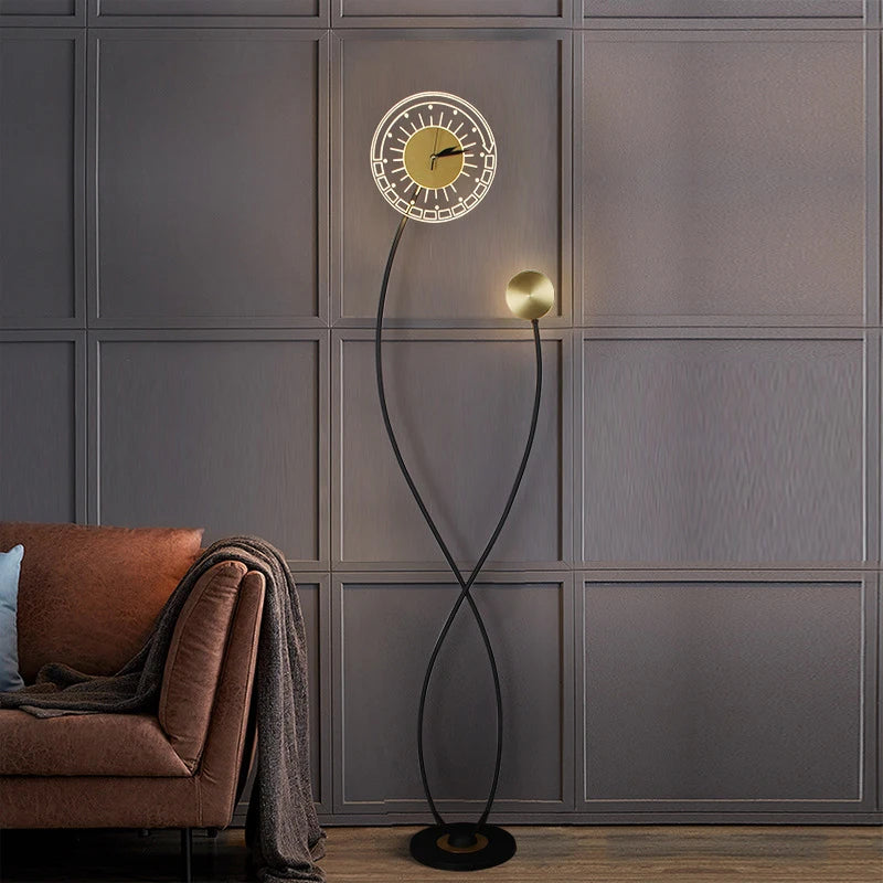 Nordische Stehleuchten mit LED-Uhr - vue 3 sur 9