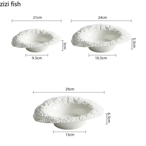 Assiette bol ceramique texture roche style chapeau champignon
