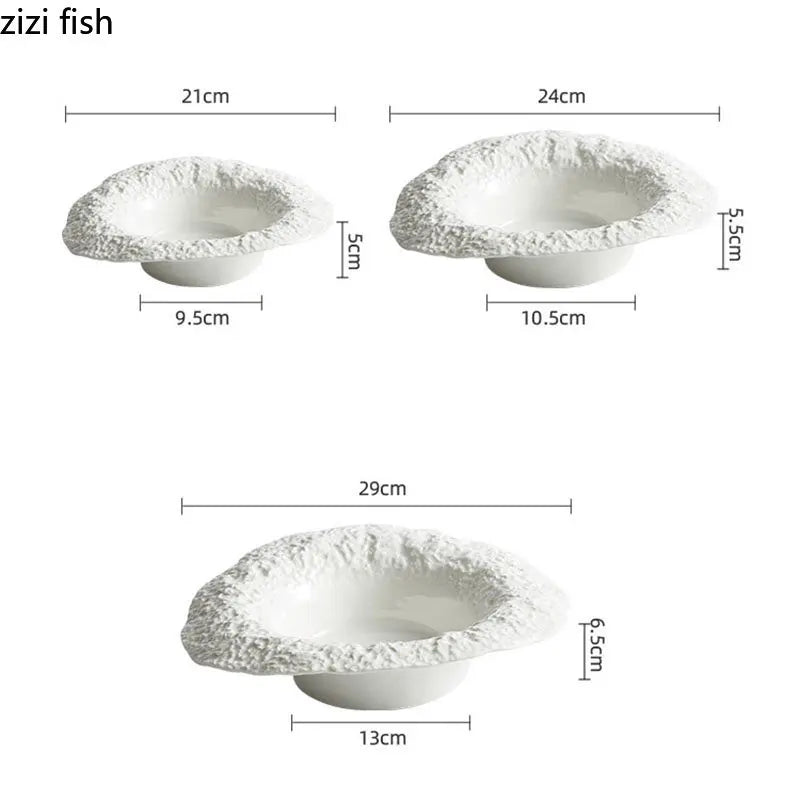 Assiette bol ceramique texture roche style chapeau champignon - vue 7 sur 7
