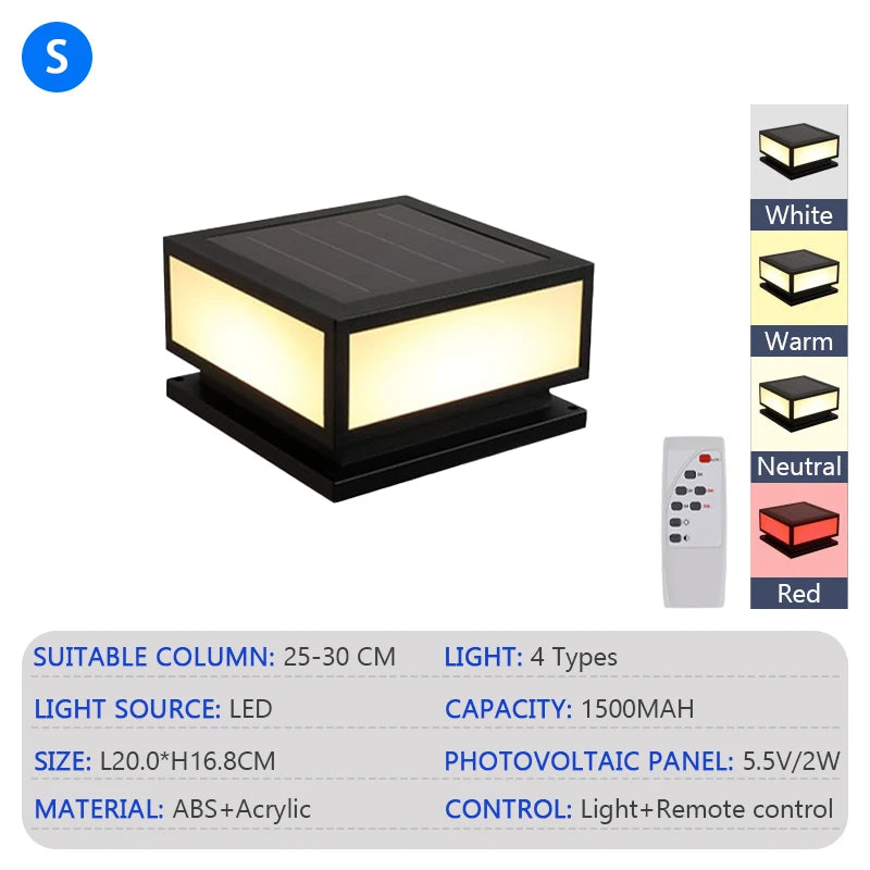 Dekorative LED-Solar-Außenleuchte mit Fernbedienung und vier Farben - vue 12 sur 12