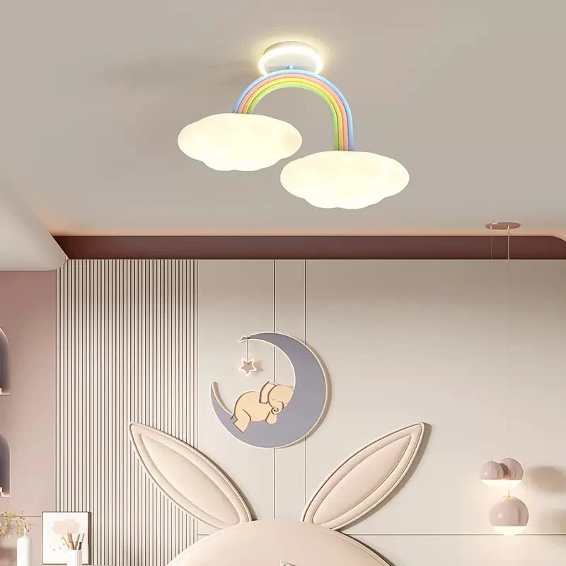 plafonnier LED nuage arc-en-ciel pour chambre enfant - vue 4 sur 7