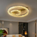 Luxuriöse LED-Deckenleuchte Ring dimmbar Gold Kristall