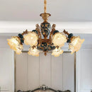 lustre en céramique avec éclairage cristal pour décoration intérieure