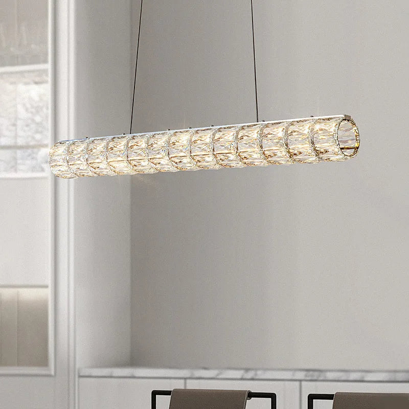 lustre en cristal moderne à suspension simple et élégant - vue 5 sur 10