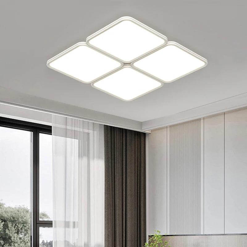 plafonnier led ultra mince moderne à quatre grilles décoratif intérieur - vue 3 sur 14