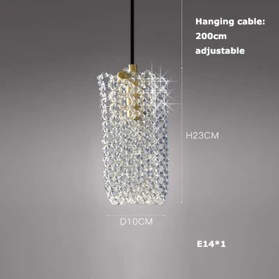 suspension en verre cristal art déco avec éclairage led - vue 9 sur 25