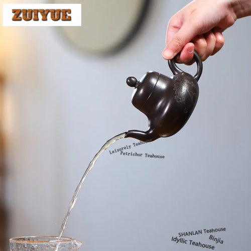 Théière yixing artisanale en argile violette 180ml