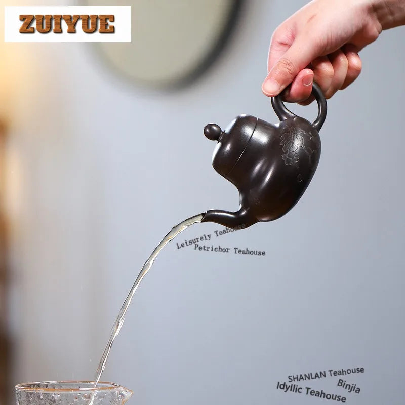 Théière yixing artisanale en argile violette 180ml - vue 3 sur 7