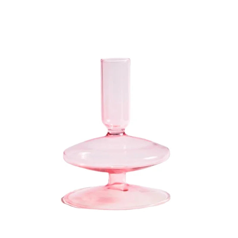 bougeoir en verre conique pour table de mariage et décoration nordique - vue 25 sur 28