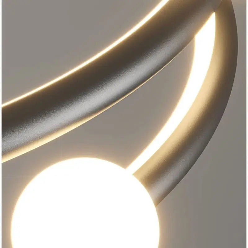 SANDYHA nordique ligne de luxe boule de verre lustre salon salle à manger moderne design anneau lampe pour chambre suspension LED éclairage - vue 6 sur 10