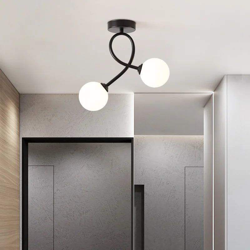 plafonnier moderne minimaliste en verre éclairage intérieur - vue 4 sur 8