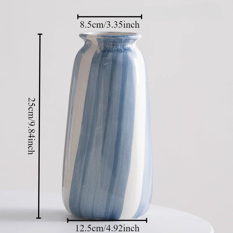 vase en céramique peint à la main pour fleurs séchées et fraîches - vue 8 sur 12