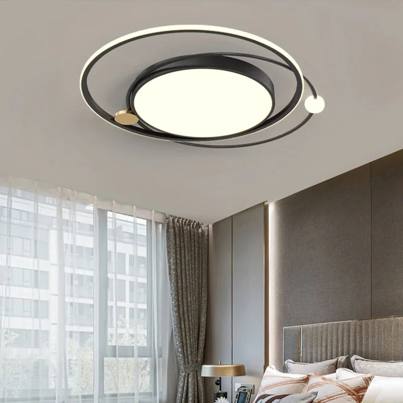plafonnier led rond design moderne avec télécommande décoratif - vue 4 sur 20