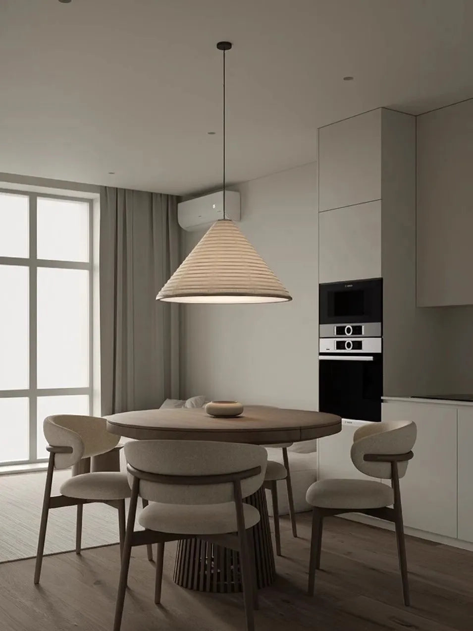 Japanischer Wabi Sabi Kronleuchter aus Reispapier LED - vue 2 sur 8