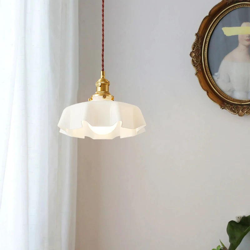 lustre plissé simple pour décoration intérieure éclairage doux - vue 5 sur 17