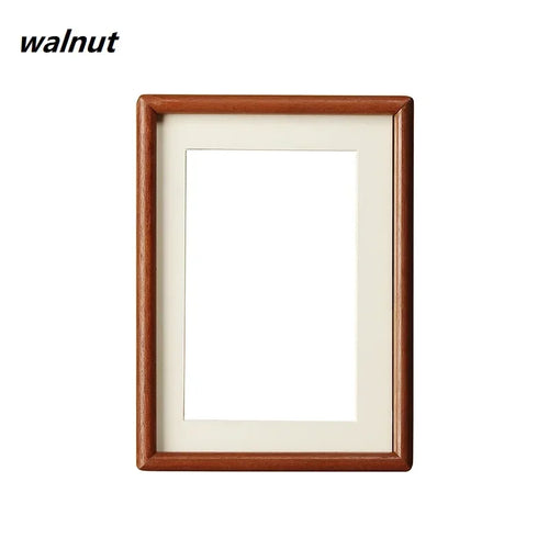 Solid Wood Round Corner Picture Frame, Walnut and Golden Sandalwood, Minimalist Design, Tabletop, Home Decor - vue 15 sur 17
