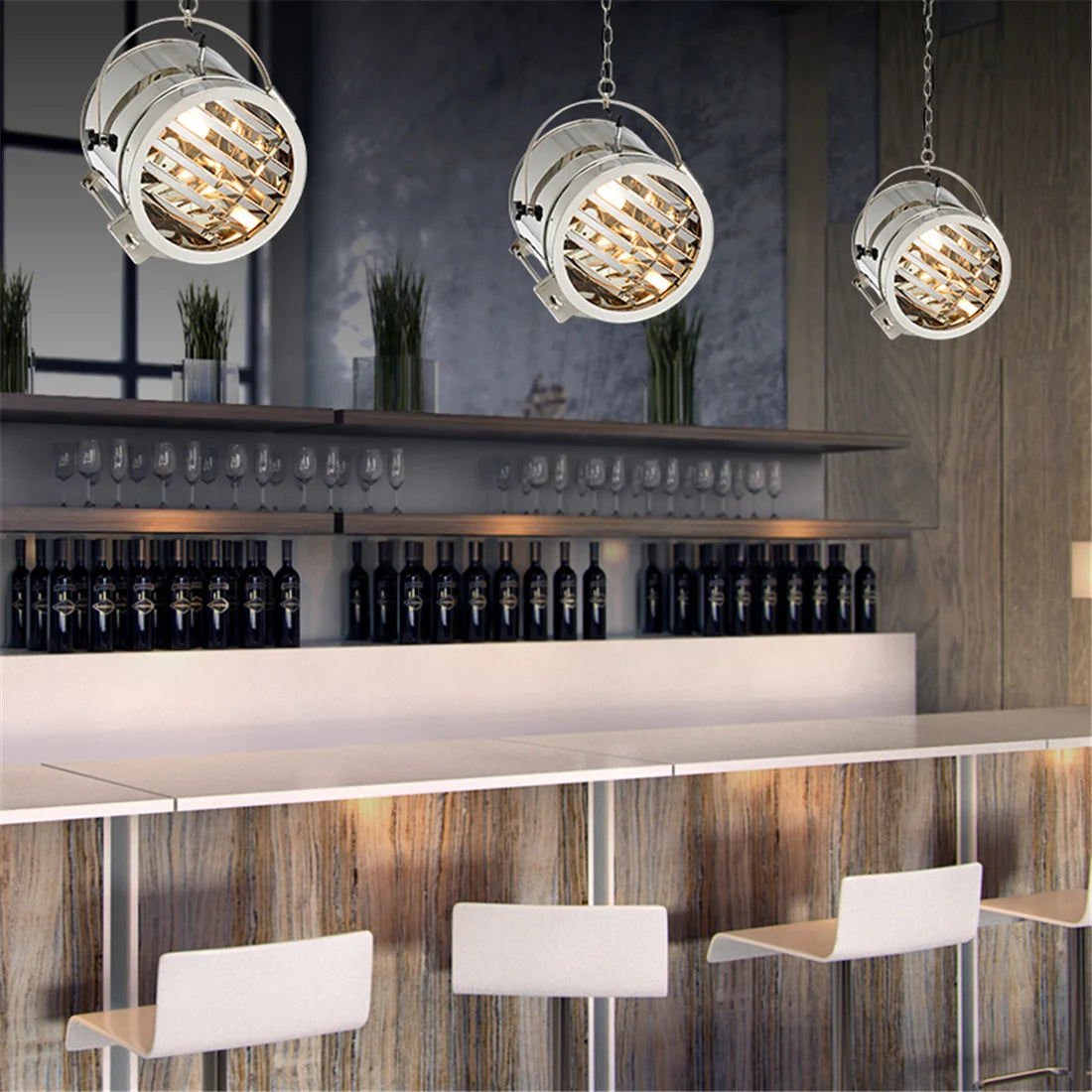 Lustre Led industriel nordique en métal - vue 7 sur 7