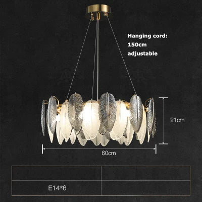 LED-Kronleuchter im Art-Déco-Stil mit weißen und grauen Federn - vue 18 sur 17