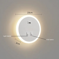 applique murale à led moderne avec port usb pour éclairage d'ambiance