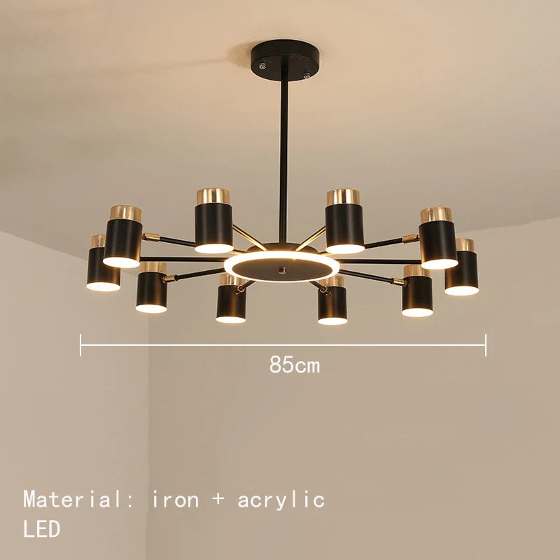 Kronleuchter LED drehbar aus Metall mit 3-stufiger Dimmung - vue 11 sur 11