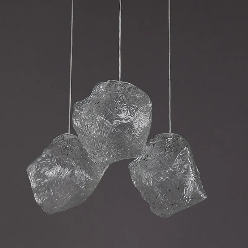 Suspension en verre style givré moderne - vue 7 sur 7