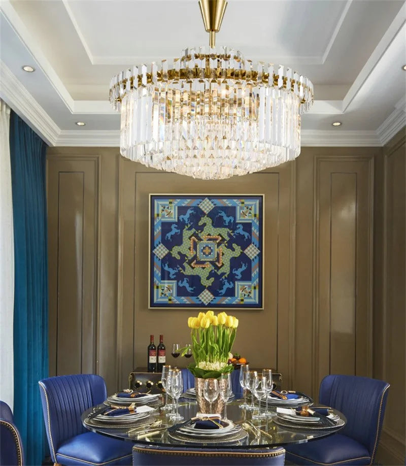 lustre moderne en cristal design haut de gamme pour intérieur élégant - vue 4 sur 6