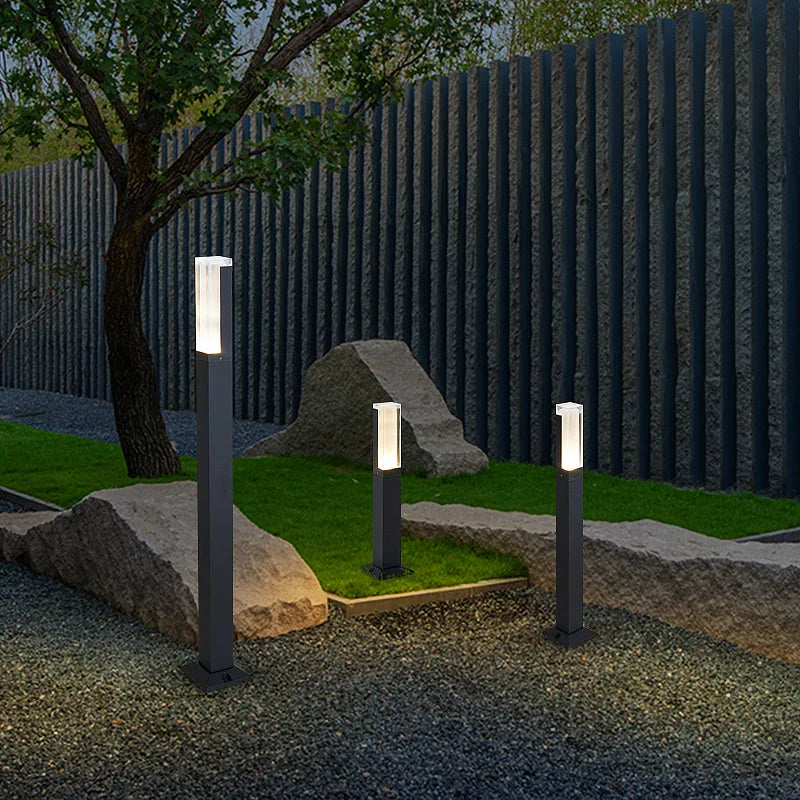 Lampe de pelouse avancée extérieure étanche IP65 LED pilier en aluminium chemin de jardin carré paysage pelouse lumières pilier lampe décor Villa - vue 5 sur 13