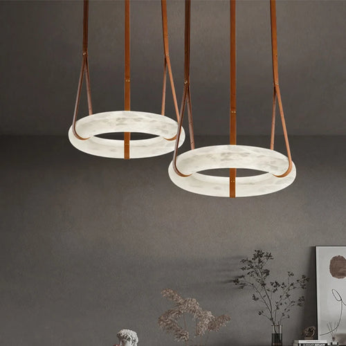 lustre circulaire en marbre led de luxe suspendu