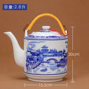 Théière céramique style chinois motifs traditionnels grande capacité