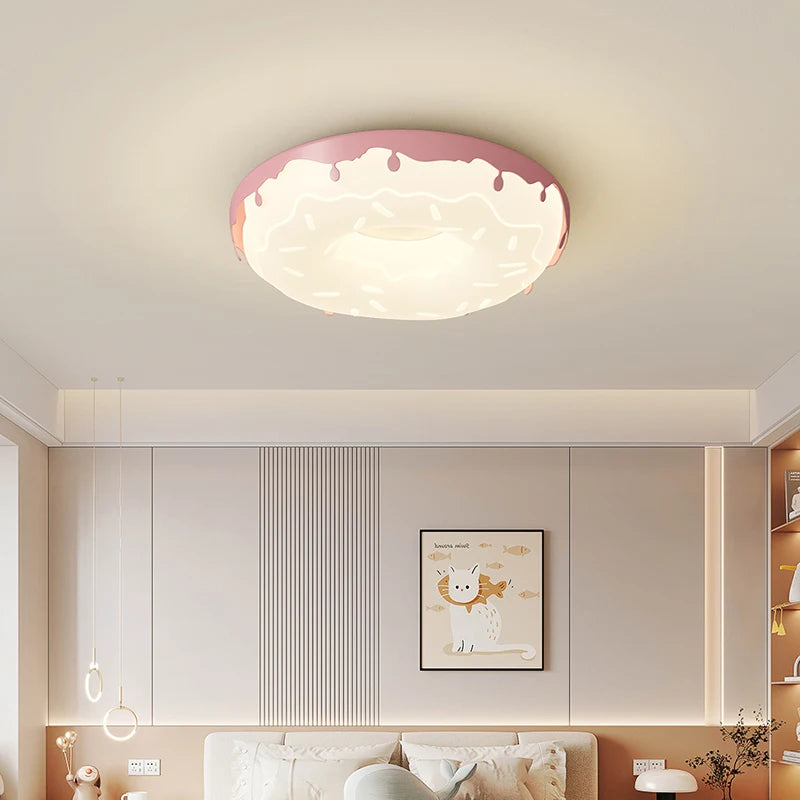 Moderner Donut-Deckenleuchte im Girly-Stil, schlicht und elegant - vue 5 sur 10