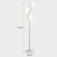 Moderner LED-Stehleuchte aus Eisen und Glas im nordischen Design für die Innendekoration