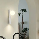 applique murale led en aluminium et verre blanc rotatif