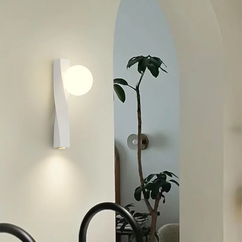 applique murale led en aluminium et verre rotatif - vue 5 sur 12