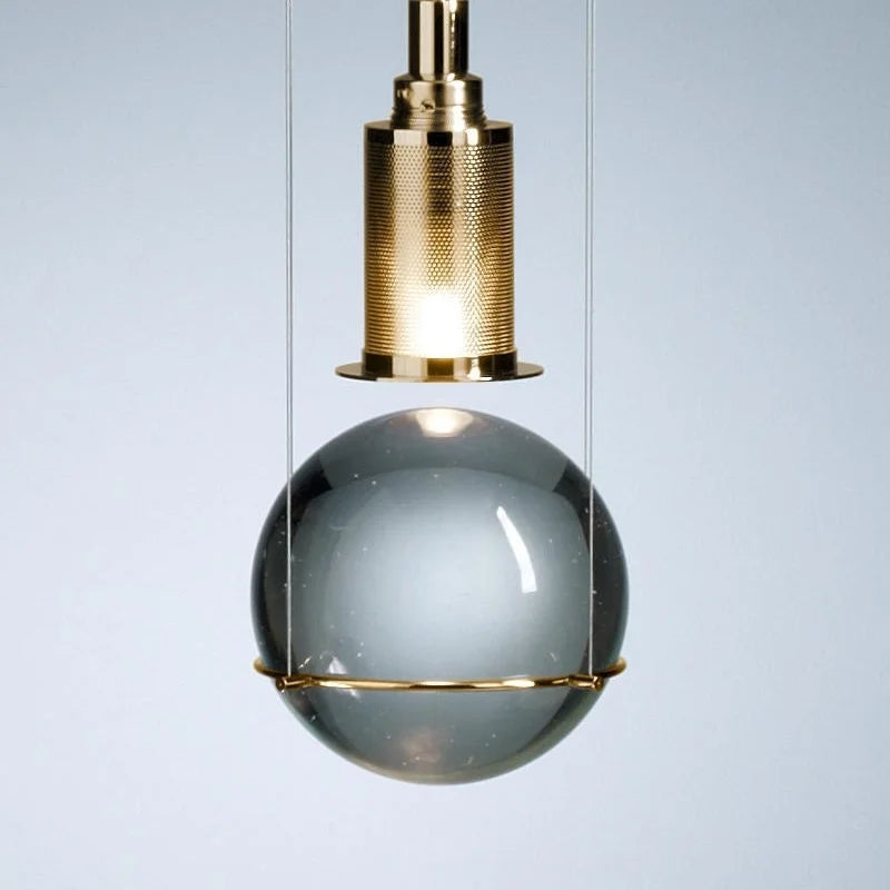Suspension led de luxe en cristal style nordique cage à oiseaux - vue 4 sur 5