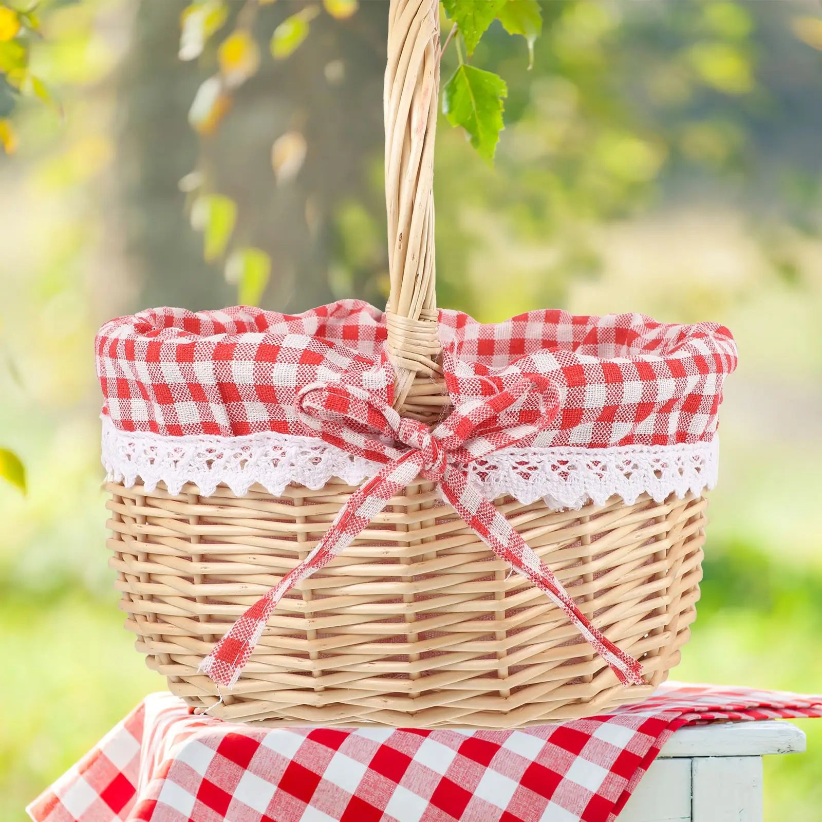 panier zerodeko petit chaperon rouge en osier pour le rangement et pique-nique - vue 7 sur 9