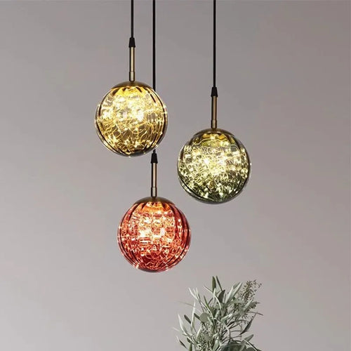 Suspension LED en verre au design nordique moderne