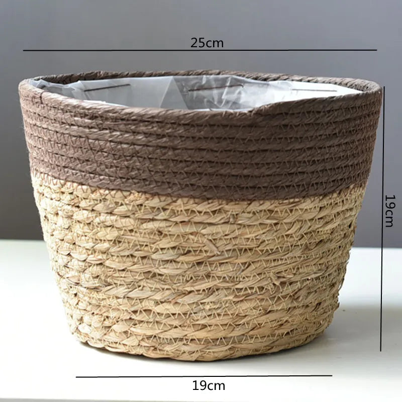 panier en paille pour plantes d'intérieur et d'extérieur - vue 22 sur 28