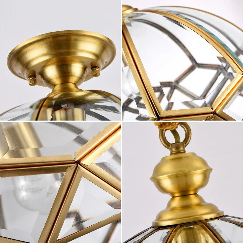 plafonnier en cuivre style américain moderne pour intérieur créatif et simple - vue 7 sur 7