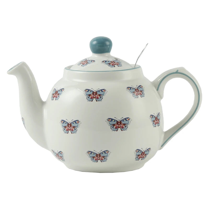 Théière céramique motif papillon animaux avec infuseur 500ml - vue 3 sur 5